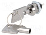 Превключвател с кръгъл ключ S-102-2 Превключвател: превключвател с ключалка; 2 позиции; O12mm; 90°